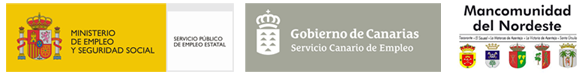 Patrocinio Servicio publico de empleo estatal - Servicio canario de empleo - Mancomunidad del Nordeste de Tenerife